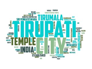 tirupati wordcloud concept, wordart, traditional,beautiful,tirupati,religion