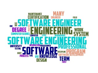 software engineer wordcloud concept, wordart,