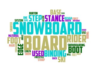 skiboarding wordcloud concept, wordart,