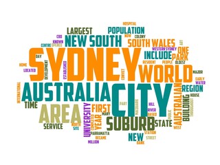 sidney wordcloud concept, wordart,