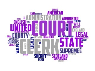 sheriff clerk wordcloud concept, wordart,