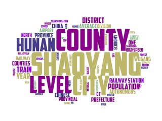 Fototapeta premium shaoyang wordcloud concept, wordart,