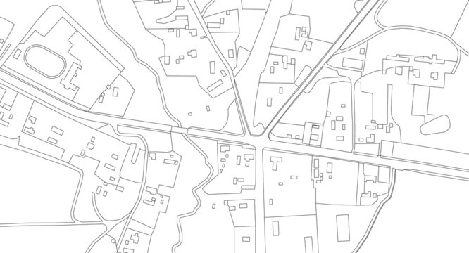 Part Of Urban Plan Of A Town And River. Vector Abstract Topographic Map For Your Design.