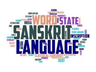 sanskrit wordcloud concept, wordart,