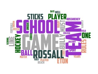 rossall hockey wordcloud concept, wordart,