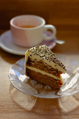 piece of carrot cake on a plate