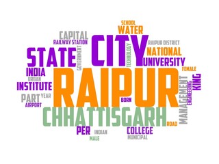 raipur wordcloud concept, wordart,