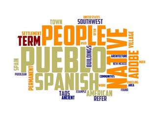 pueblo wordcloud concept, wordart,