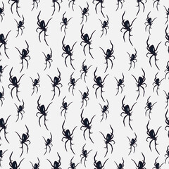 seamless pattern spiders for halloween.