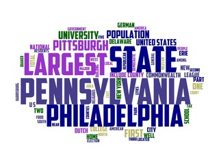 pennsylvania wordcloud concept, wordart, pennsylvania,usa,america,travel