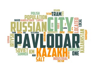 pavlodar wordcloud concept, wordart, map,oblast,kazakhstan,pavlodar