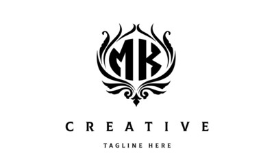 MK circle luxury latter logo vector