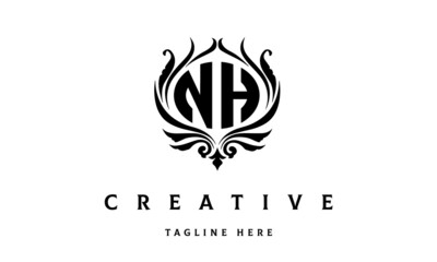 NH circle luxury latter logo vector