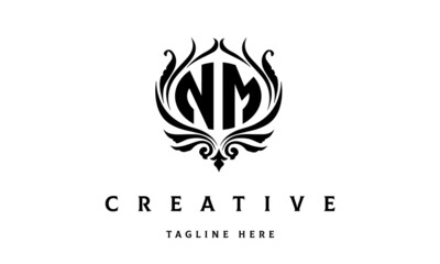 NM circle luxury latter logo vector