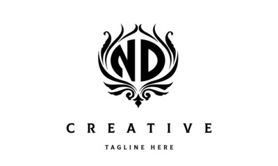 ND circle luxury latter logo vector
