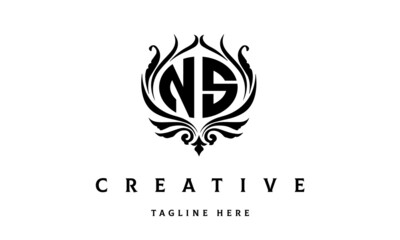 NS circle luxury latter logo vector