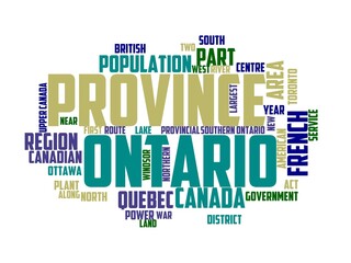 ontario wordcloud concept, wordart, ontario,canada,city,travel