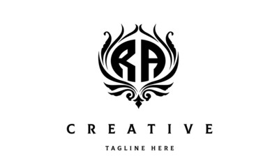 RA circle luxury latter logo vector
