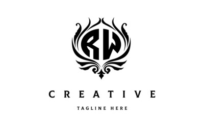 RW circle luxury latter logo vector