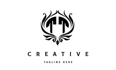 TT circle luxury latter logo vector