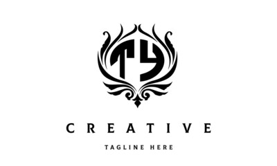 Obraz premium TY circle luxury latter logo vector
