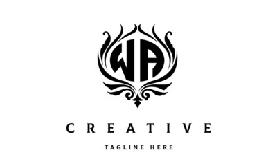 WA circle luxury latter logo vector