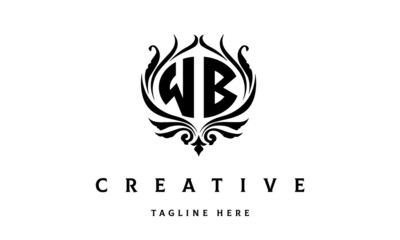 WB circle luxury latter logo vector