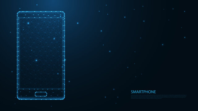 smartphone mobile line connection. Low poly wireframe design. Abstract geometric background. vector illustration.
