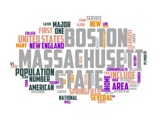 massachusetts wordcloud concept, wordart, massachusetts,america,travel,usa