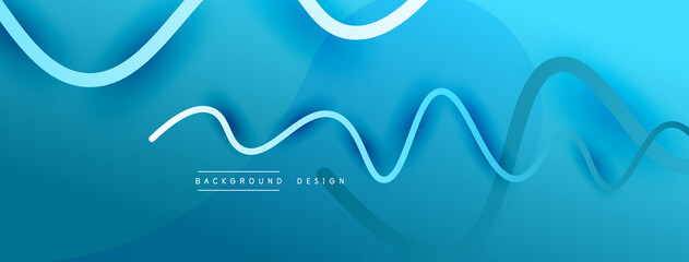 Abstract gradient background with wave line with shadow effect. Geometric composition. 3D shadow effects and fluid gradients