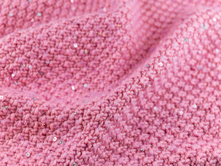 close up of pink wool fabric