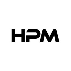 HPM letter logo design with white background in illustrator, vector logo modern alphabet font overlap style. calligraphy designs for logo, Poster, Invitation, etc.
