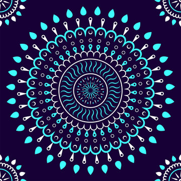 Exquisite Mandala Seamless Pattern Background.
