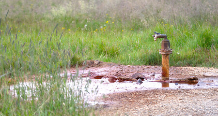 Natural mineral spring on the Snæfellsnes peninsula in, Iceland