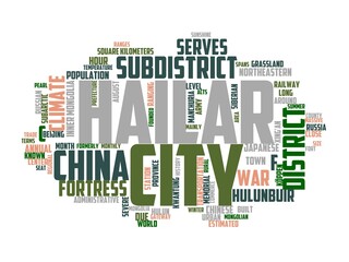 hailaer wordcloud concept, wordart, hailaer,hailar,hulunbuir,china