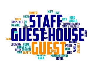 Fototapeta premium guest house owner wordcloud concept, wordart, house,owner,people,woman