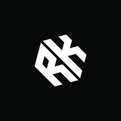 Obraz premium black and white initials monogram logo