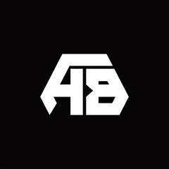 AB Logo monogram with octagon shape style design template