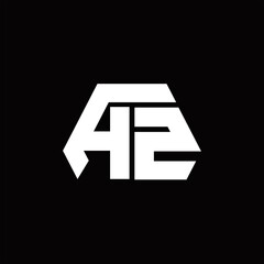 AZ Logo monogram with octagon shape style design template