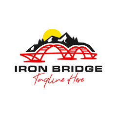 Fototapeta na wymiar iron bridge building inspiration illustration logo