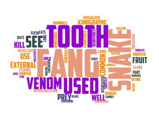 Obraz premium fang wordcloud concept, wordart, fang,scary,halloween,mouth