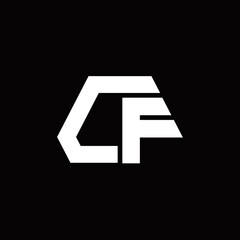 CF Logo monogram with octagon shape style design template