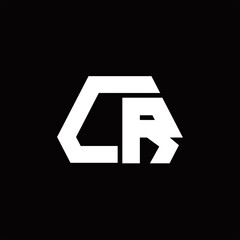 CR Logo monogram with octagon shape style design template