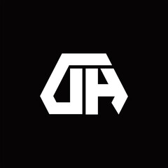 DH Logo monogram with octagon shape style design template