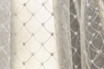 tulle background with transparent organza fabric texture