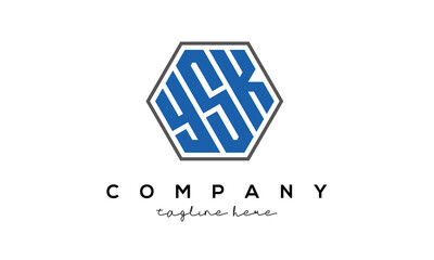 letters YSK creative polygon logo victor template	