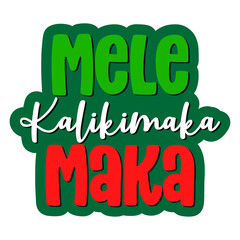 Mele Kalikimaka (Merry christmas in Hawaii) - Vector illustration of hand drawn pineapple and phrase for Christmas with Pineapple shape. Hand drawn lettering for Xmas greetings card. Christmas in July - obrazy, fototapety, plakaty