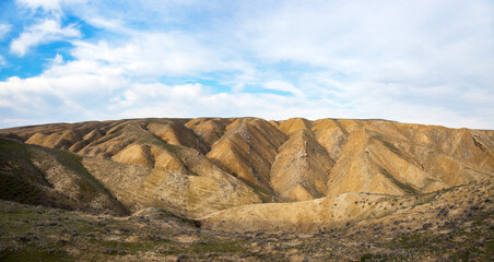 Beautiful mountains near the town of Sangachaly. Azerbaijan.