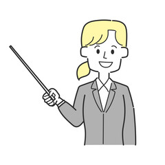 指示棒で指すビジネスマン