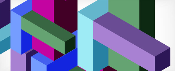 Naklejka premium Abstract background. 3d cubes, cubic elements and blocks. Techno or business concept for wallpaper, banner, background, landing page